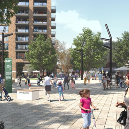 Conceptual drawing for the new Farnborough Civic Quarter